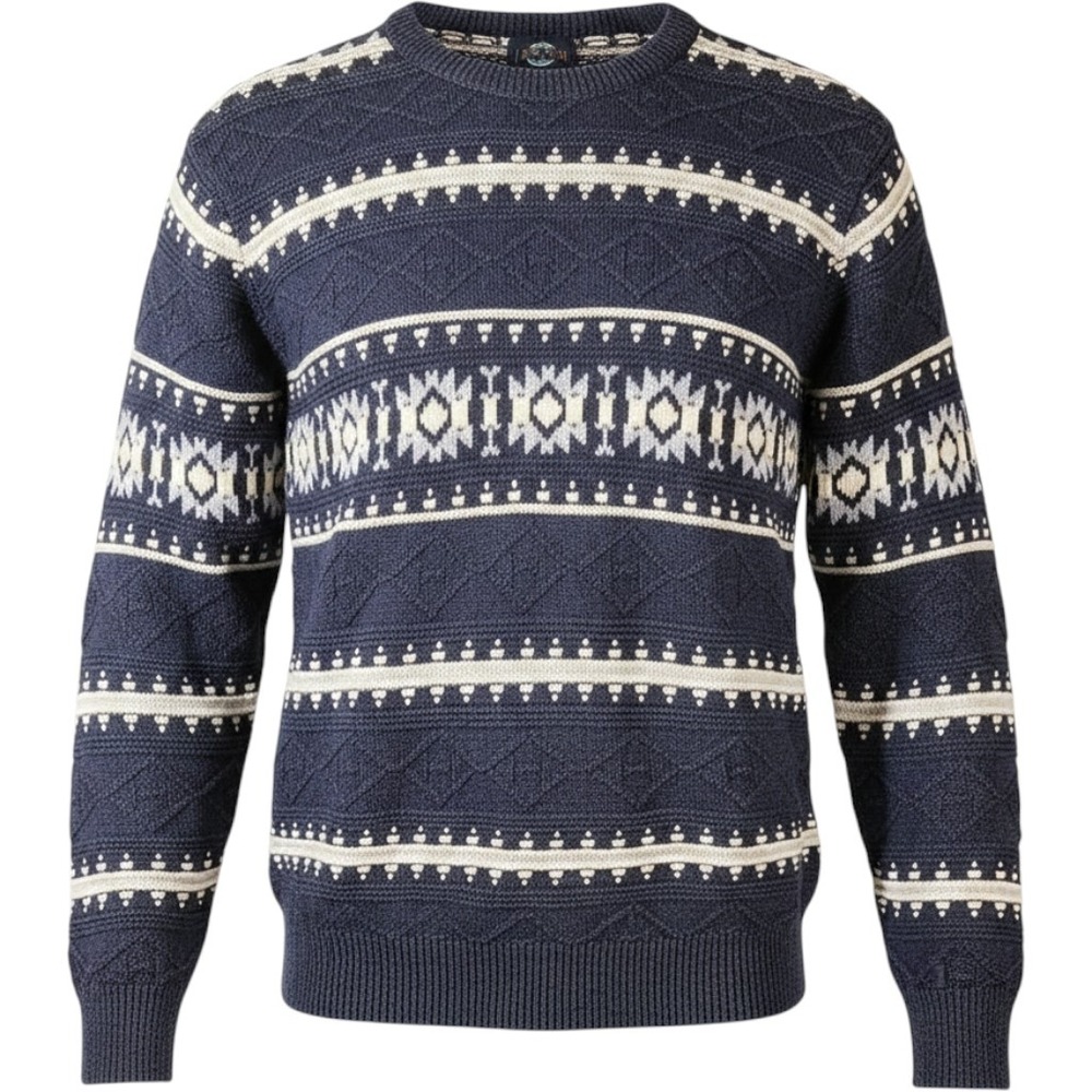 Vintage 90s Jantzen Sweater Mens Large Aztec Fair Isle Pullover Chunky Knit USA
